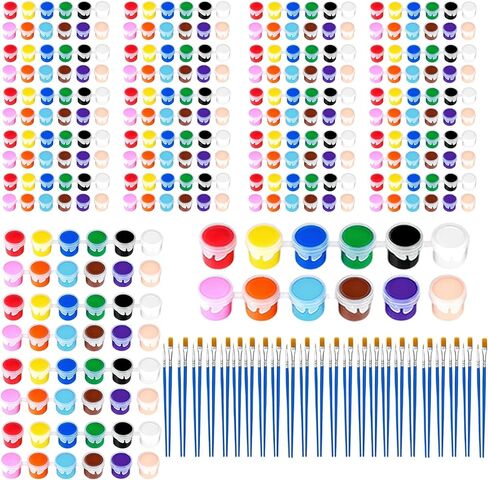 12 Pack Mini Mini Paint Paint ، 12 لونًا ، شرائط طلاء أكريليك قابلة للغسل مع فرش الطلاء 24 مساءً للأطفال والكبار ، و 168 PCS Kids Paint in Kuwait
