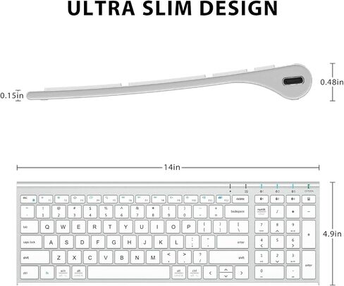 iClever Bluetooth Keyboard Quiet Typing Multi-Device USB-C Rechargeable – Slim Wireless Keyboard for Mac Windows iPad Office in Saudi Arabia