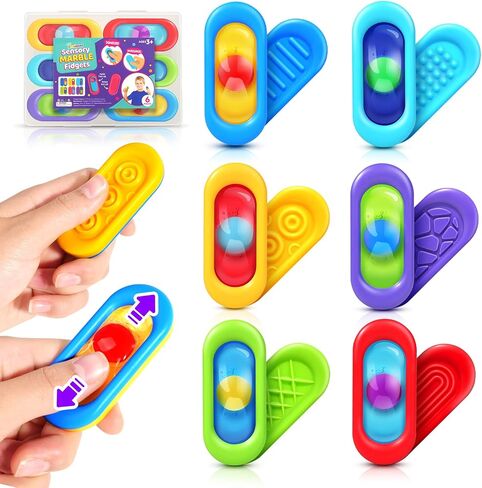 Sensory Marble Fidget for Kids Classroom- 18 Pack Gel Squeeze Stress Anxiety Autistic ADHD, Quiet Fidget Classroom Treasure Box Prize, Adult Special Needs Worry Stones, Bulk Gifts Stocking Stuffers in Saudi Arabia