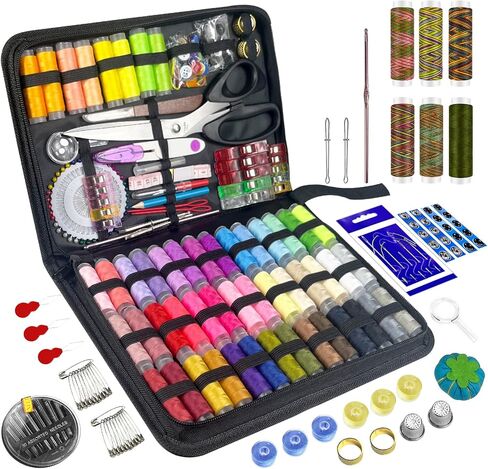 305Pcs Sewing Kit for Adults, 56Color Thread Spools, Portable Needle and Thread Kit for Sewing, with Scissors and Accessories for Adults, Beginner, Home, Travel, Emergency Sewing Kits in Saudi Arabia