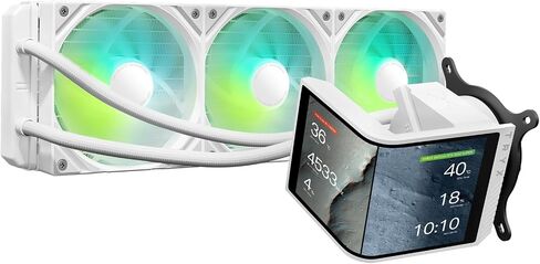TRYX Panorama SE 240 ARGB 240mm AIO Rotatable 6.67'' AMOLED Curved Screen 3D Anamorphic Effect Customizable AIO Cooler 240mm Asetek Adela Pump 260w TDP ARGB Fan Intel LGA 1851/1700 AMD AM5/AM4 in Kuwait