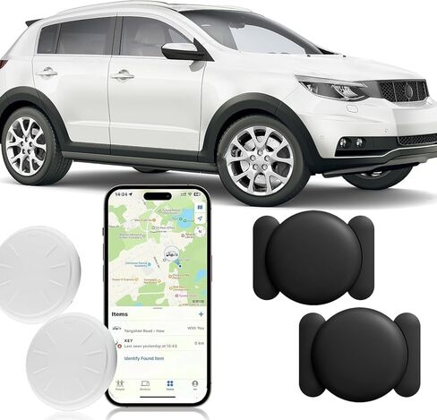 MINI GPS Tracker للمركبات ، لا توجد رسوم شهرية GPS Magnetic Magnetic ، ومحدد تغطية كاملة للسيارات مخفية للسيارات ، والأطفال ، والمسنين ، والأصول ، العمل مع Apple Find My （iOS فقط） (أبيض ، 2 مساءً) in Kuwait