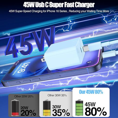 (6ft+10ft) iPhone Charger Fast Charging for iPhone 14 13 12 Fast Charger,20W USB C Wall Charger with Type C to Lightning Cord for i Phone 13/14/12 Pro Max Plus/11,iPad-2Pack in Kuwait