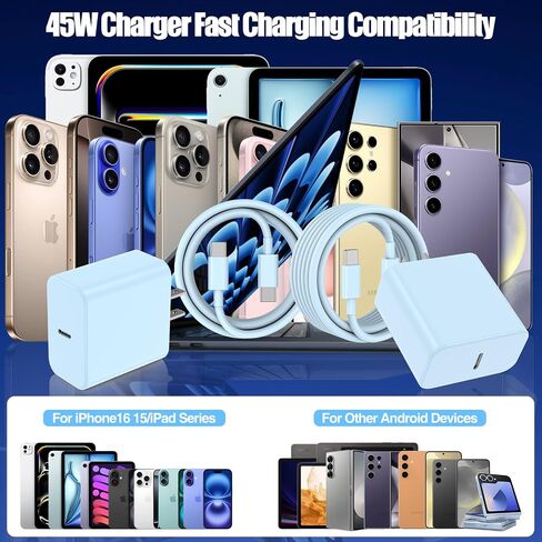 (6ft+10ft) iPhone Charger Fast Charging for iPhone 14 13 12 Fast Charger,20W USB C Wall Charger with Type C to Lightning Cord for i Phone 13/14/12 Pro Max Plus/11,iPad-2Pack in Kuwait