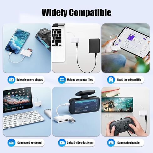 MaxRenard USB-C SD Card Reader for iPhone & iPad, Dual-Port Memory Card Adapter for Cameras – Supports SD, Micro SD, USB 3.0, Plug & Play – No App Needed in Kuwait