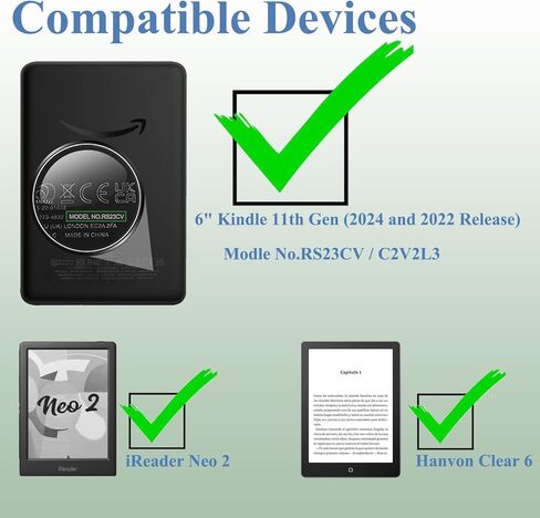 حالة واضحة متوافقة مع Hanvon Clear 6 ، 6 بوصة Kindle 2024 و Ireader Neo 2 - غطاء شفاف ناعم للغاية ، حماية خفيفة الوزن ودائمة (واضح) in Kuwait