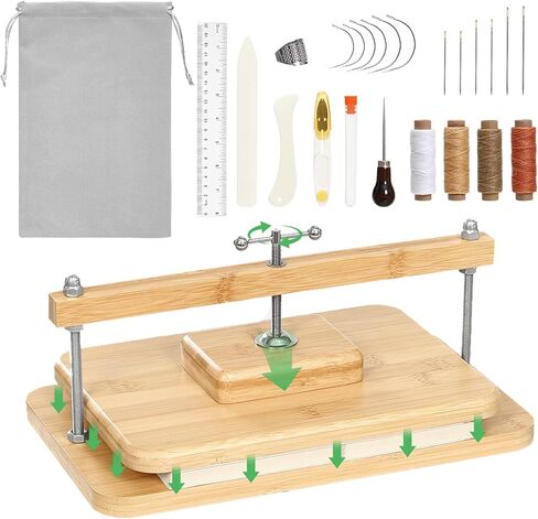 JFNoraiva Book Press, 11 * 7.9 in Bamboo Wooden Book Binding, Portable Books Binding for DIY & Beginners Bookbinding in Saudi Arabia