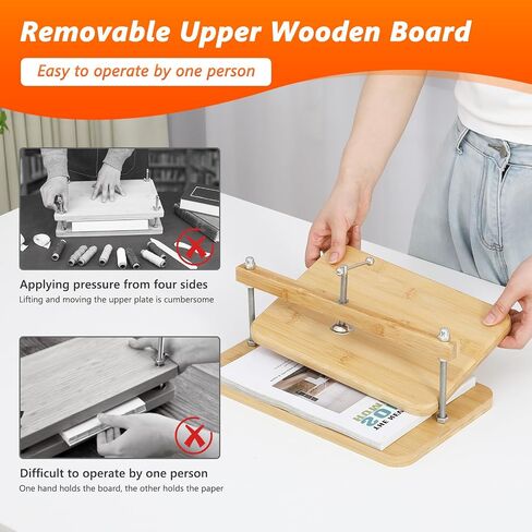 JFNoraiva Book Press, 11 * 7.9 in Bamboo Wooden Book Binding, Portable Books Binding for DIY & Beginners Bookbinding in Saudi Arabia
