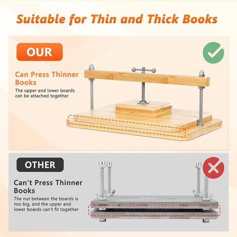 JFNoraiva Book Press, 11 * 7.9 in Bamboo Wooden Book Binding, Portable Books Binding for DIY & Beginners Bookbinding in Saudi Arabia