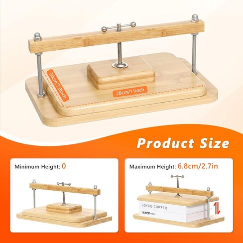 JFNoraiva Book Press, 11 * 7.9 in Bamboo Wooden Book Binding, Portable Books Binding for DIY & Beginners Bookbinding in Saudi Arabia
