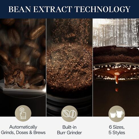 De'longhi TrueBrew Drip Coffee Maker ، بنيت في طاحونة ، خدمة واحدة ، من 8 أونصة إلى 24 أوقية مع 40 أوقية من القنسي in Kuwait