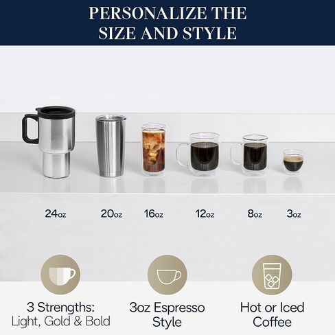 De'longhi TrueBrew Drip Coffee Maker ، بنيت في طاحونة ، خدمة واحدة ، من 8 أونصة إلى 24 أوقية مع 40 أوقية من القنسي in Kuwait
