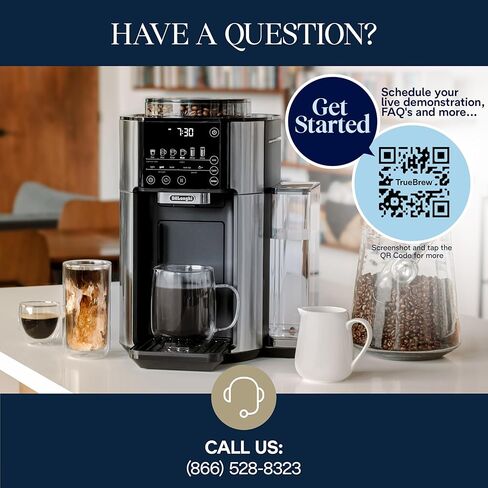 De'longhi TrueBrew Drip Coffee Maker ، بنيت في طاحونة ، خدمة واحدة ، من 8 أونصة إلى 24 أوقية مع 40 أوقية من القنسي in Kuwait