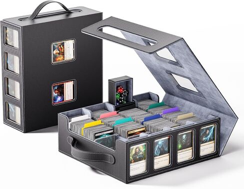 Trading Card Storage Box – 3500+ Magnetic MTG Deck Box with Handle,Commander & Toploader Display, Dice Box,4 Dividers & 30 Color Labels – Fits for TCG,MTG,Yu-Gi-Oh and Sport cards in Saudi Arabia