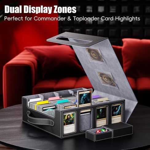 Trading Card Storage Box – 3500+ Magnetic MTG Deck Box with Handle,Commander & Toploader Display, Dice Box,4 Dividers & 30 Color Labels – Fits for TCG,MTG,Yu-Gi-Oh and Sport cards in Saudi Arabia