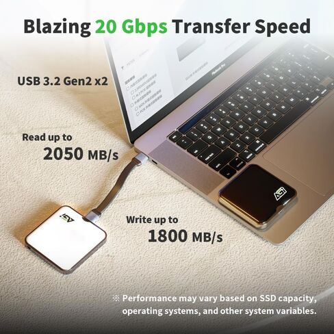 Agi EDM38 Magnetic Portable 1TB SSD ، 2050 MB/S Type-C USB 3.2 GEN 2X2 Storage (Black) ، سجل PRORE 4K ، محرك الحالة الصلبة الخارجية لـ iPhone 16/15 Pro Max ، الهاتف الذكي ، الكمبيوتر اللوحي ، الكمبيوتر المحمول in Kuwait