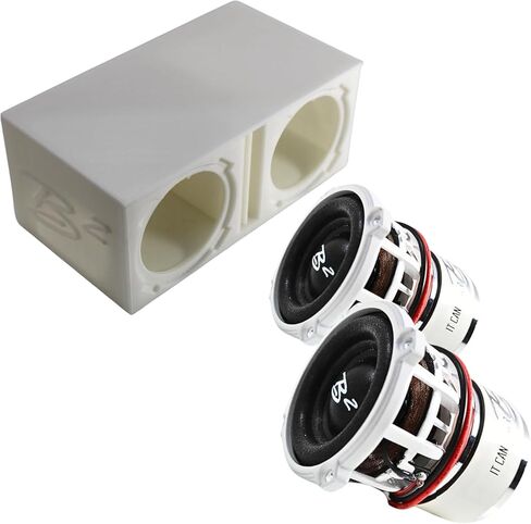حاوية مربع مزدوجة نقل مزدوجة W/2x B2 Rampage RC2 2 "Mini Subwoofers (B2-DualVRC2-BK-PKG) in Kuwait