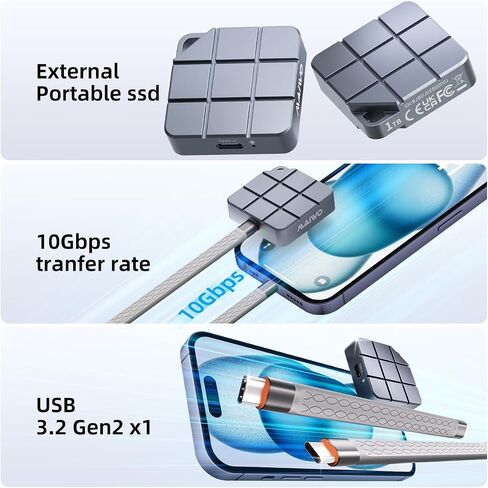 MAIWO 2230 SSD Enclosure for M.2 NVMe PCIe SATA,USB-C 10Gbps Full Aluminum Compatible with iPhone 15/16 Pro/Max 4K ProRes Recording, Windows, macOS, Linux, Tool-Free in Saudi Arabia