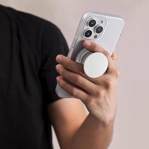 metisinno Phone Grip for MagSafe, Magnetic Stand for iPhone MagSafe Cases, One Finger Pop and Snap, Removable for Wireless Charging, Black in Kuwait