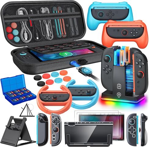 Switch 2 Accessories Bundle for Nintendo Super Games(Pink） in Saudi Arabia