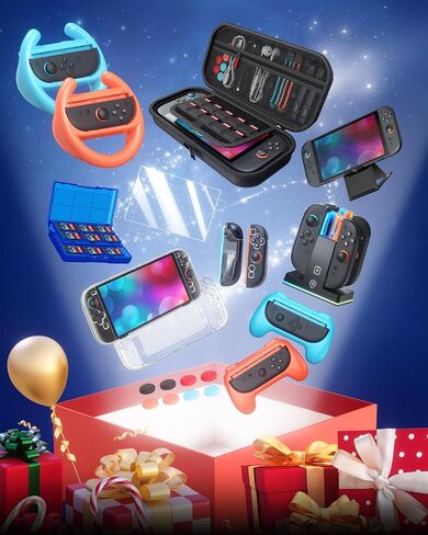 Switch 2 Accessories Bundle for Nintendo Super Games(Pink） in Saudi Arabia