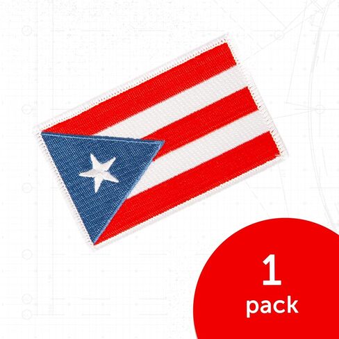 Desert Cactus Puerto Rico Flag Patch – 3.5" x 2.25" Embroidered Iron On/Sew On Applique for Blazers, Jackets, Backpacks, Bags, Hats & Tactical Gear – (3-Pack Patch) in Saudi Arabia
