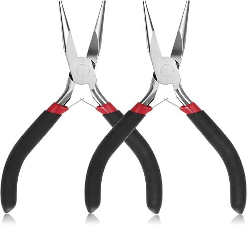 Mini Needle Nose Pliers Set, 2Pcs Needle Nosepliers for Jewelry Making, Blue Jewelry Chain Nose Plier, Small Craft Plier with Smooth Jaw and Comfort Grip Handle for Wire Bending Object Grasping in Saudi Arabia