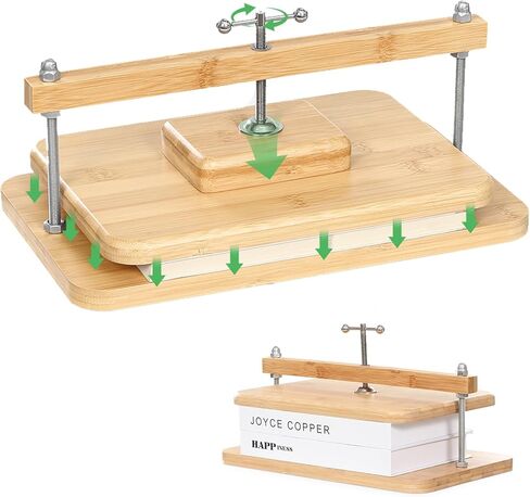 jfnoraiva book binding kits ، bamboo wood book press مناسبة للكتب الرقيقة ، 11 * 7.9 في مكتب الكتب من أجل ربط الكتب DIY ، إصلاح الكتب ، الحرف اليدوية in Kuwait