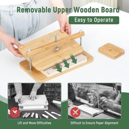 jfnoraiva book binding kits ، bamboo wood book press مناسبة للكتب الرقيقة ، 11 * 7.9 في مكتب الكتب من أجل ربط الكتب DIY ، إصلاح الكتب ، الحرف اليدوية in Kuwait