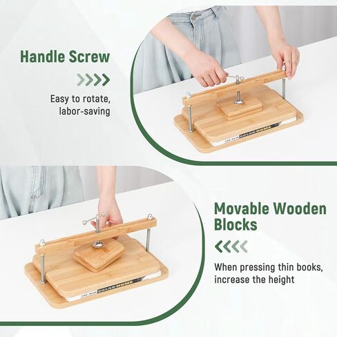 jfnoraiva book binding kits ، bamboo wood book press مناسبة للكتب الرقيقة ، 11 * 7.9 في مكتب الكتب من أجل ربط الكتب DIY ، إصلاح الكتب ، الحرف اليدوية in Kuwait
