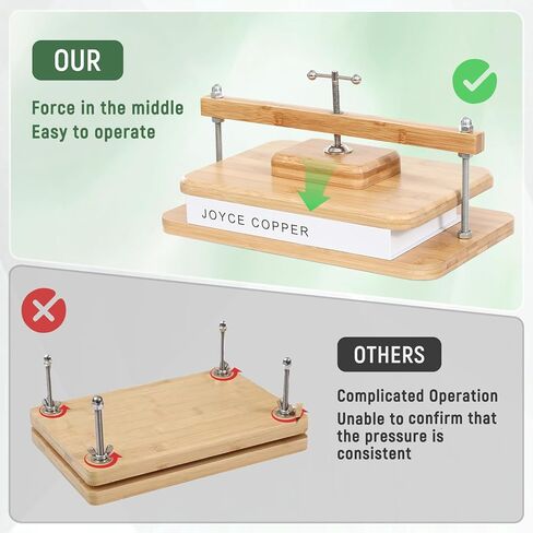 jfnoraiva book binding kits ، bamboo wood book press مناسبة للكتب الرقيقة ، 11 * 7.9 في مكتب الكتب من أجل ربط الكتب DIY ، إصلاح الكتب ، الحرف اليدوية in Kuwait