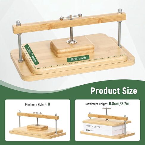 jfnoraiva book binding kits ، bamboo wood book press مناسبة للكتب الرقيقة ، 11 * 7.9 في مكتب الكتب من أجل ربط الكتب DIY ، إصلاح الكتب ، الحرف اليدوية in Kuwait