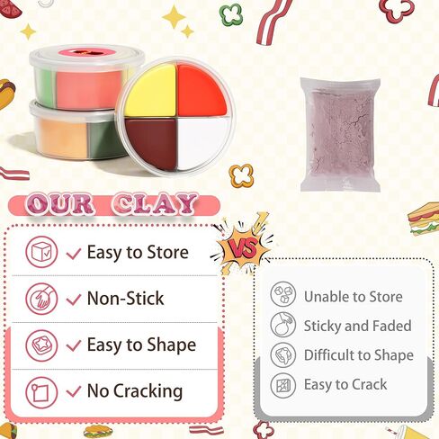 Air Dry Clay Kit - Cake Themed, Modeling Clay for Kids, DIY Model Magic Clay with Sculpting Tools and Tutorials, 12 Boxes Molding Clay, Ultra Light, Soft & Non-Sticky, Arts and Crafts Gift for Kids in Saudi Arabia
