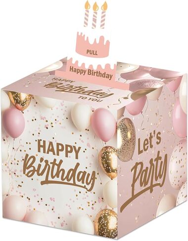 صندوق أموال عيد ميلاد أمي لسحب النقود ، عيد ميلاد سعيد ، هدايا صناديق الذهب الأسود مقابل المال ، للنساء ، 50 ٪ أكياس شفافة in Saudi Arabia