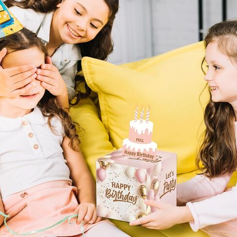 صندوق أموال عيد ميلاد أمي لسحب النقود ، عيد ميلاد سعيد ، هدايا صناديق الذهب الأسود مقابل المال ، للنساء ، 50 ٪ أكياس شفافة in Saudi Arabia