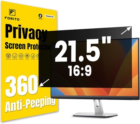 F FORITO 23 Inch 16:9 360°Privacy Screen Protector for Computer Monitor, Removable Eye Protection Anti Blue Light Anti Glare Computer Screen Privacy Shield for 23" Widescreen Monitors in Saudi Arabia