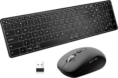 M9250 Wireless Keyboard Mouse Combo,Scissors Mechanism QWERTY Silent Wireless Bluetooth Keyboard and Ergonomic Mouse Set for Windows, iOS, Android, Computer Desktop PC Laptop iPad in Kuwait
