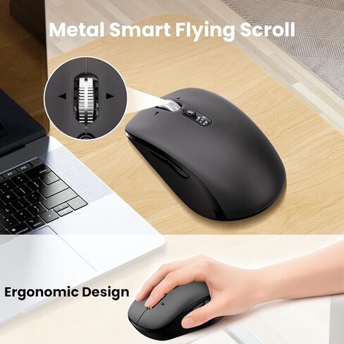 M9250 Wireless Keyboard Mouse Combo,Scissors Mechanism QWERTY Silent Wireless Bluetooth Keyboard and Ergonomic Mouse Set for Windows, iOS, Android, Computer Desktop PC Laptop iPad in Kuwait