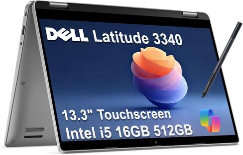 Dell Latitude 5340 2-in-1 Business Laptop (13.3" FHD Touchscreen, Intel Core i7-1365U vPro, 32GB DDR5, 1TB SSD) Backlit, 1080p Webcam, 2 x Thunderbolt 4, Latitude 5000, IST Pen, Win 11 Pro w/Copilot in Saudi Arabia
