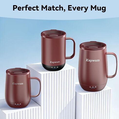 Spill-Resistant Sliding Lid for Self Heating Coffee Mug – Fits Kepwam T1, T2 & T2 Plus – Easy to Use & Clean in Kuwait