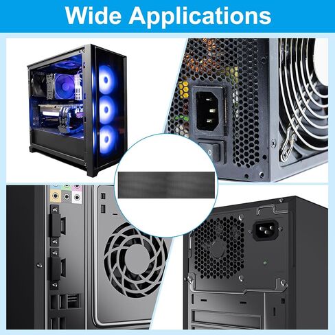 PATIKIL PC Fan Dust Mesh 39.4"x19.7" 0.12" Hole, 1 Set PVC Computer Cooler Dust Filter PC Case Cover Grills with Magnetic Strip for Computer Cooler Fan Case Dustproof, White in Kuwait