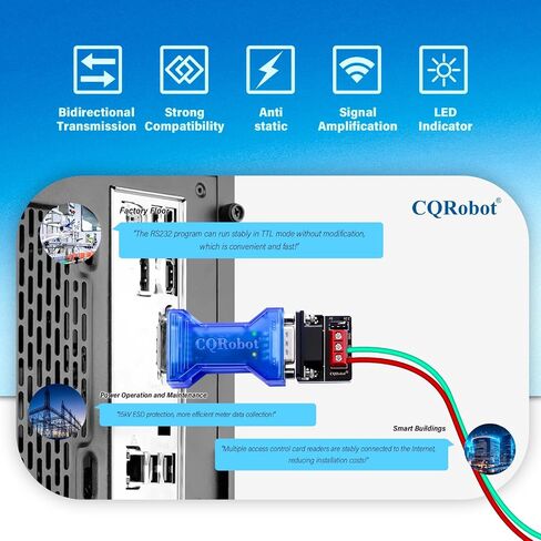 Passive RS-232 to RS-485 Serial Port Conversion Adapter with Status Indicator, Bidirectional Transmission, 15kV ESD and 600W Surge Transient Voltage Suppression Protect, Supports 32 Nodes. in Kuwait