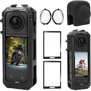 مجموعة حماية 5 في 1 ، متوافقة مع insta360 x5 الكاميرا حالة الحماية المعدنية/selfie tripod mount/silicone arnes protector/camera camera mount fro insta 360 x5 ملحقات in Kuwait