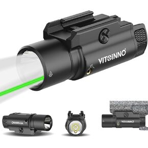 1750 Lumen Tactical Flashlight with Bottom Moonlight lamp, Rechargeable Pistol Light with Strobe/Momentary Compatible with Picatinny Rail in Saudi Arabia