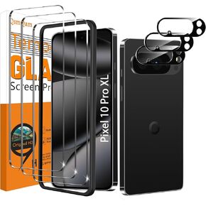 QSMQAM 3 Pack Screen Screen Protector for Google Pixel 10 Pro + 3 Pack Camera Lens Protector ، Glass HD HD HD ، صلابة 9H ، مضاد للخدش ، تسهيل التثبيت - CASE WILLOW in Kuwait
