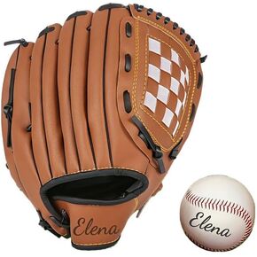 Personalized Baseball Glove and Ball Set – Custom Name Leather Baseball Mitt – Softball & Baseball Training Glove – Unique Sports Gift for Players, Teams, Coaches in Saudi Arabia
