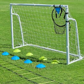 Soccer Goals for Backyard Soccer Goal 12x6 Big 10x6.5 8x6 6x4FT Soccer Goals for Youth Adults and Kids Large Metal 2" Goal Post with Agility Ladder and Target Net Soccer Cones Practice Equipment in Saudi Arabia