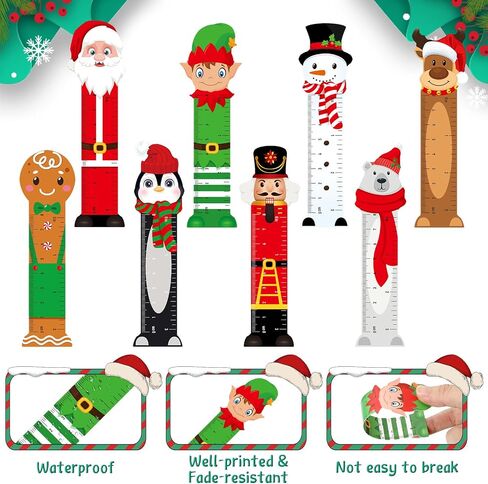 Dianelhall 160 PCS عيد الميلاد الحكام للأطفال البلاستيك Merry Book Book Page Clip Xmas Gift Giftmark for Xmas Holiday Kid Student Gifts Supplies (Gingerbread Man) in Saudi Arabia