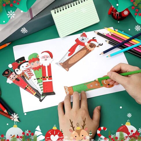Dianelhall 160 PCS عيد الميلاد الحكام للأطفال البلاستيك Merry Book Book Page Clip Xmas Gift Giftmark for Xmas Holiday Kid Student Gifts Supplies (Gingerbread Man) in Saudi Arabia