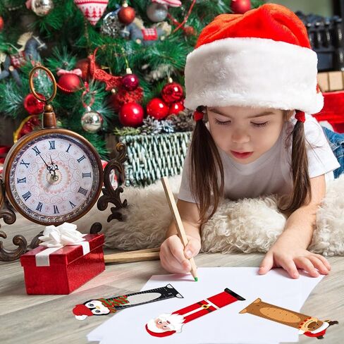 Dianelhall 160 PCS عيد الميلاد الحكام للأطفال البلاستيك Merry Book Book Page Clip Xmas Gift Giftmark for Xmas Holiday Kid Student Gifts Supplies (Gingerbread Man) in Saudi Arabia